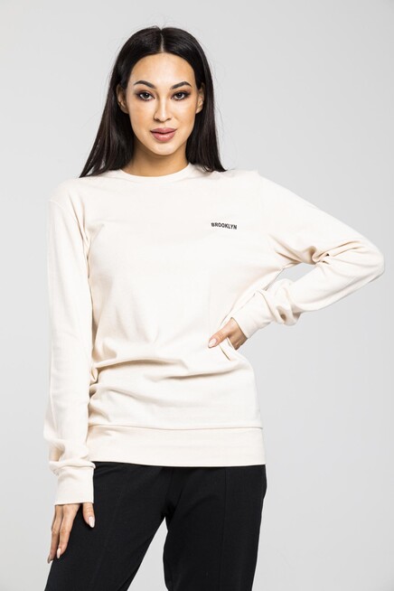 Süperlife Bisiklet Yaka Uzun Kollu Dar Kalıp İnce Sweatshirt SPR21K18