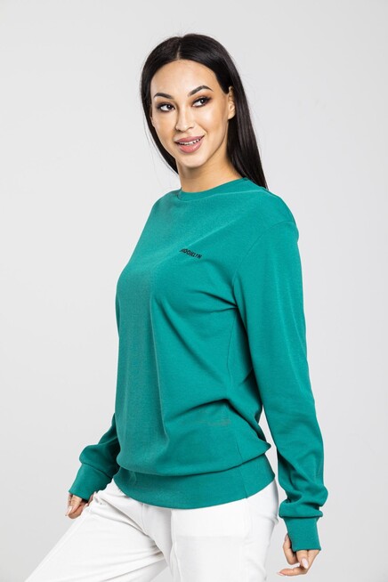 Süperlife Bisiklet Yaka Uzun Kollu Dar Kalıp İnce Sweatshirt SPR21K18