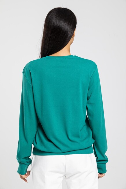 Süperlife Bisiklet Yaka Uzun Kollu Dar Kalıp İnce Sweatshirt SPR21K18