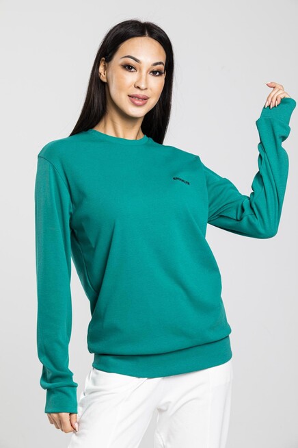 Süperlife Bisiklet Yaka Uzun Kollu Dar Kalıp İnce Sweatshirt SPR21K18