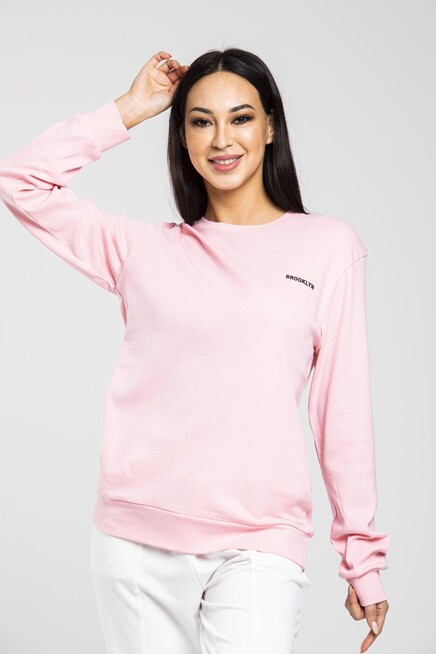 Süperlife Bisiklet Yaka Uzun Kollu Dar Kalıp İnce Sweatshirt SPR21K18