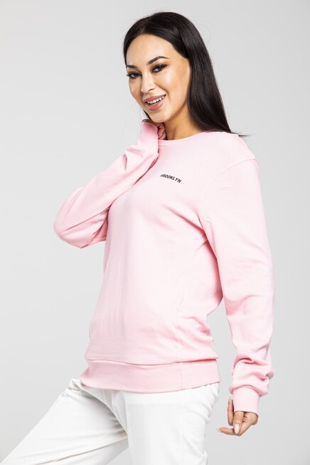 Süperlife Bisiklet Yaka Uzun Kollu Dar Kalıp İnce Sweatshirt SPR21K18