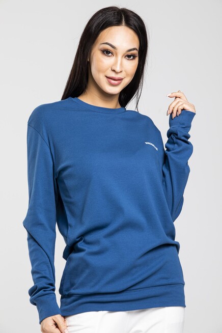Süperlife Bisiklet Yaka Uzun Kollu Dar Kalıp İnce Sweatshirt SPR21K18