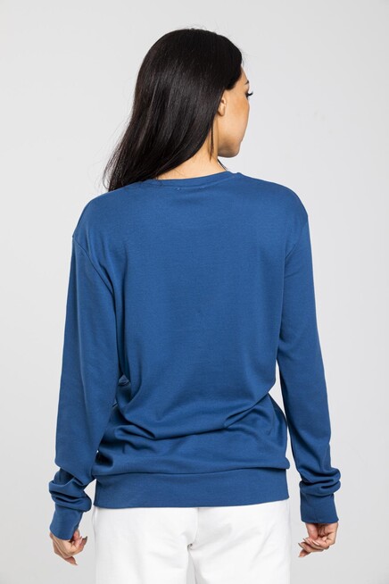 Süperlife Bisiklet Yaka Uzun Kollu Dar Kalıp İnce Sweatshirt SPR21K18