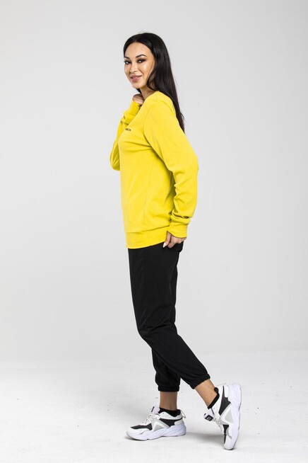 Süperlife Bisiklet Yaka Uzun Kollu Dar Kalıp İnce Sweatshirt SPR21K18