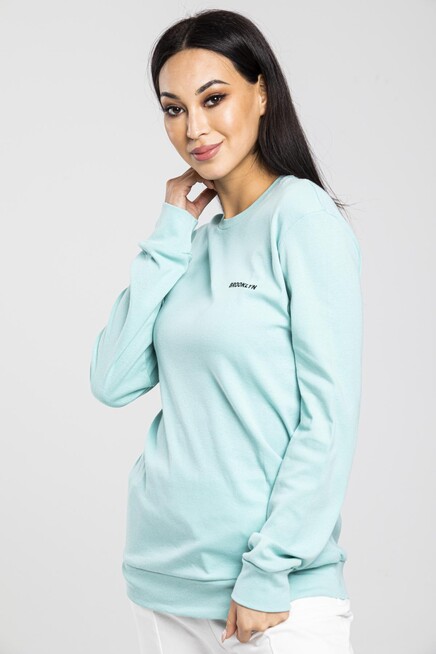 Süperlife Bisiklet Yaka Uzun Kollu Dar Kalıp İnce Sweatshirt SPR21K18