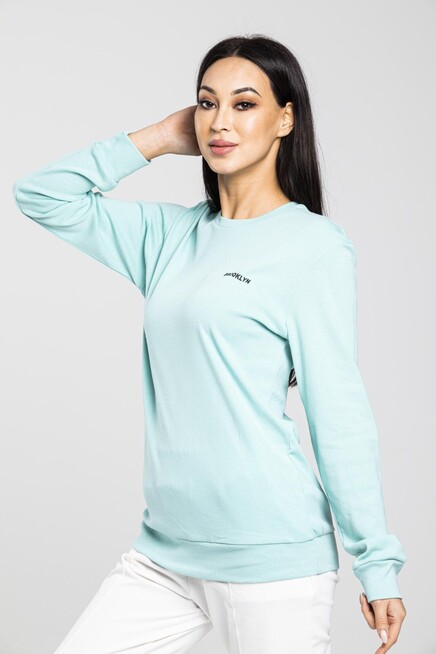 Süperlife Bisiklet Yaka Uzun Kollu Dar Kalıp İnce Sweatshirt SPR21K18