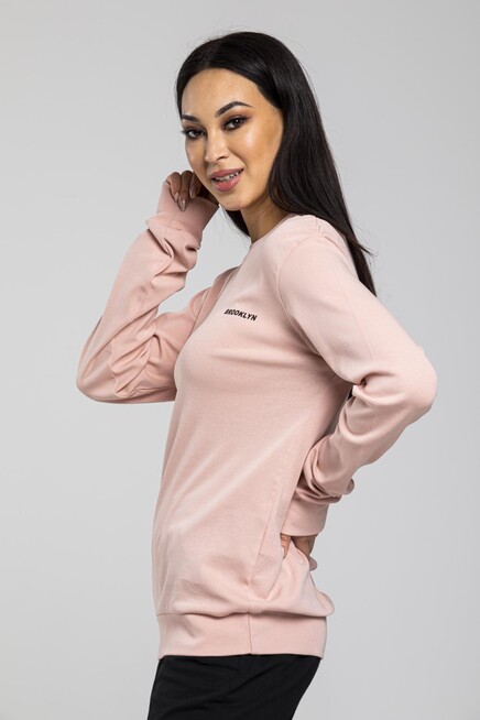 Süperlife Bisiklet Yaka Uzun Kollu Dar Kalıp İnce Sweatshirt SPR21K18