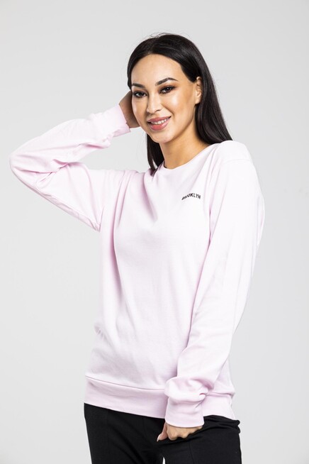 Süperlife Bisiklet Yaka Uzun Kollu Dar Kalıp İnce Sweatshirt SPR21K18