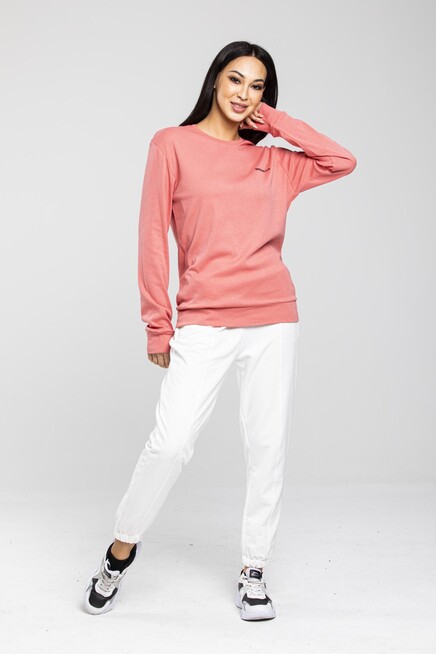 Süperlife Bisiklet Yaka Uzun Kollu Dar Kalıp İnce Sweatshirt SPR21K18