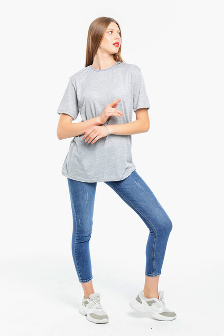 Süperlife Kadın Bisiklet Yaka Standart &Regular Fit Tişort spr21yk30