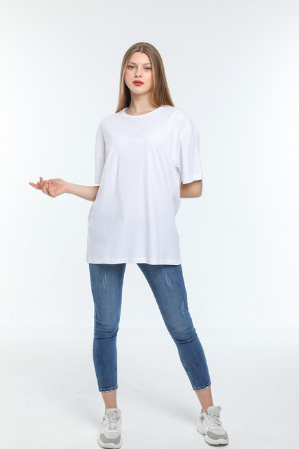 Süperlife Kadın Bisiklet Yaka Standart &Regular Fit Tişort spr21yk30