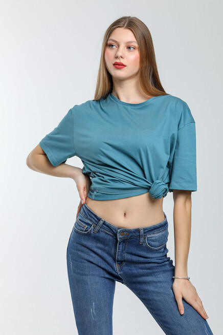 Süperlife Kadın Bisiklet Yaka Standart &Regular Fit Tişort spr21yk30