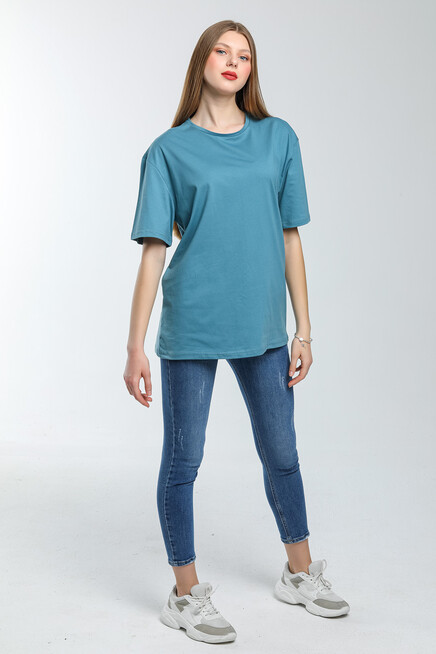 Süperlife Kadın Bisiklet Yaka Standart &Regular Fit Tişort spr21yk30