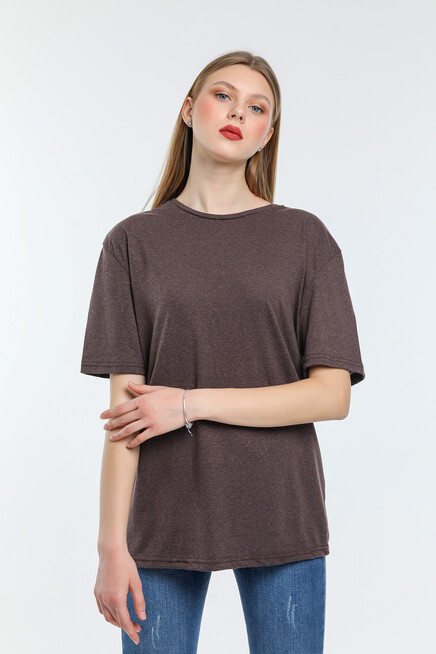 Süperlife Kadın Bisiklet Yaka Standart &Regular Fit Tişort spr21yk30