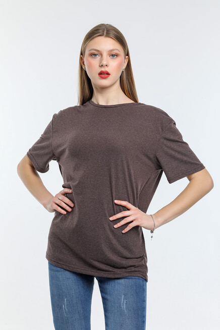 Süperlife Kadın Bisiklet Yaka Standart &Regular Fit Tişort spr21yk30