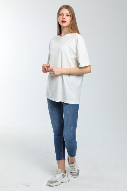 Süperlife Kadın Bisiklet Yaka Standart &Regular Fit Tişort spr21yk30