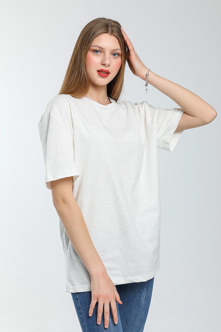 Süperlife Kadın Bisiklet Yaka Standart &Regular Fit Tişort spr21yk30