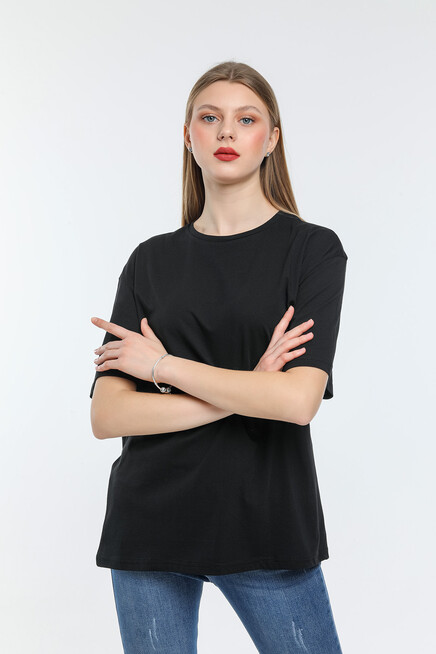 Süperlife Kadın Bisiklet Yaka Standart &Regular Fit Tişort spr21yk30