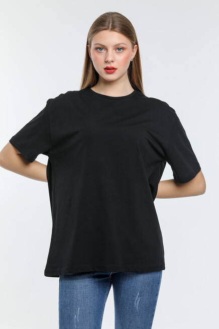 Süperlife Kadın Bisiklet Yaka Standart &Regular Fit Tişort spr21yk30