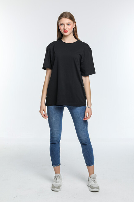 Süperlife Kadın Bisiklet Yaka Standart &Regular Fit Tişort spr21yk30