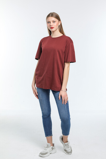 Süperlife Kadın Bisiklet Yaka Standart &Regular Fit Tişort spr21yk30