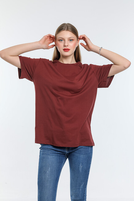 Süperlife Kadın Bisiklet Yaka Standart &Regular Fit Tişort spr21yk30