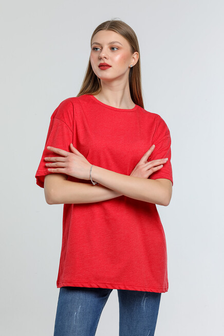 Süperlife Kadın Bisiklet Yaka Standart &Regular Fit Tişort spr21yk30