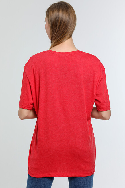 Süperlife Kadın Bisiklet Yaka Standart &Regular Fit Tişort spr21yk30