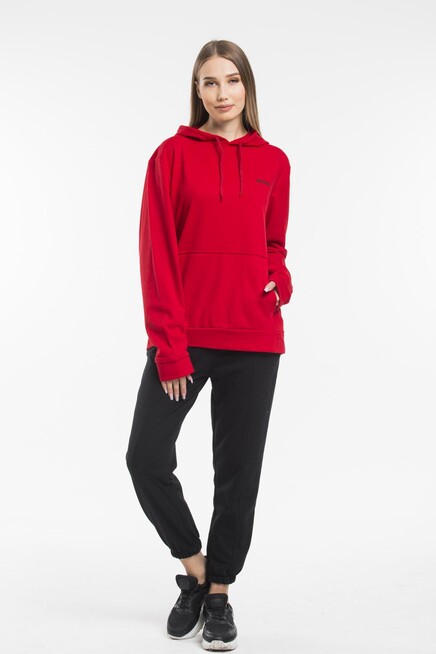 Süperlife Kadın Kapşonlu Regular Fit Baskılı İnce Sweatshirt SPR21K61