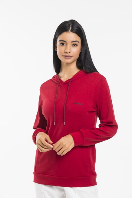 Süperlife Kadın Kapşonlu Regular Fit Baskılı İnce Sweatshirt SPR21K61