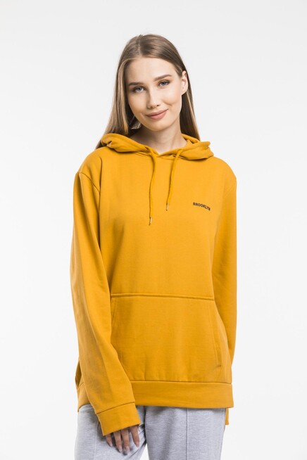 Süperlife Kadın Kapşonlu Regular Fit Baskılı İnce Sweatshirt SPR21K61