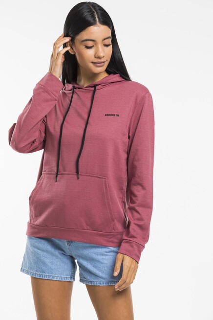 Süperlife Kadın Kapşonlu Regular Fit Baskılı İnce Sweatshirt SPR21K61