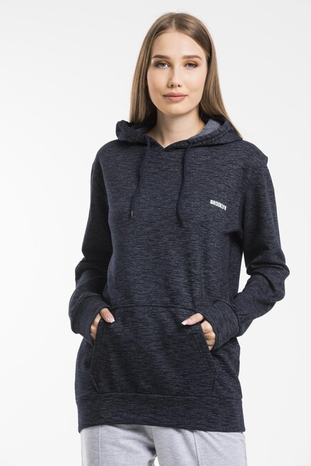 Süperlife Kadın Kapşonlu Regular Fit Baskılı İnce Sweatshirt SPR21K61