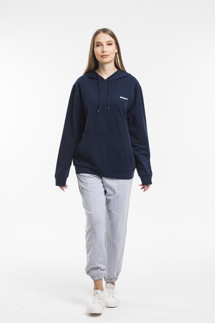 Süperlife Kadın Kapşonlu Regular Fit Baskılı İnce Sweatshirt SPR21K61