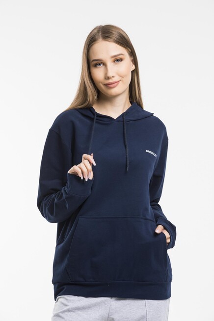 Süperlife Kadın Kapşonlu Regular Fit Baskılı İnce Sweatshirt SPR21K61