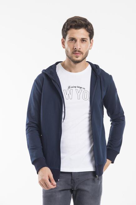 Süperlife Erkek Kapşonlu Regular Fit Yan Cepli İnce Hırka SPR 20K62