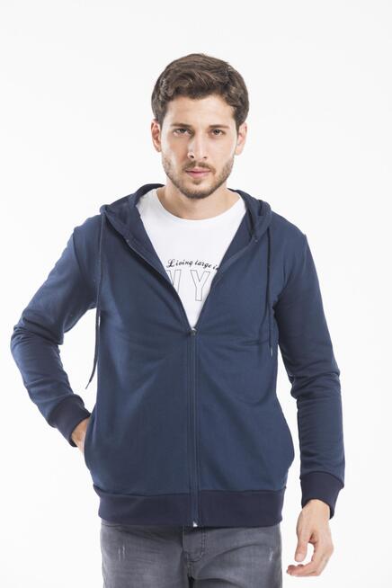 Süperlife Erkek Kapşonlu Regular Fit Yan Cepli İnce Hırka SPR 20K62