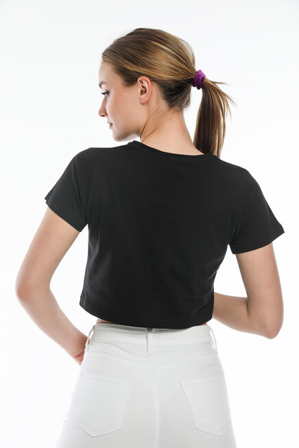 Süperlife Kadın Newyork Baskılı  Slim Fit  Tişort  SPR21Y15