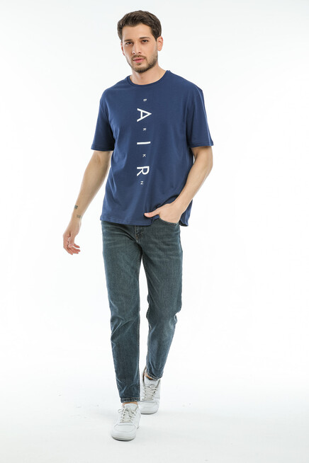 Süperlife Erkek Bisiklet Yaka Standart &Regular Fit  Aır Baskılı Tişort SPR21Y28