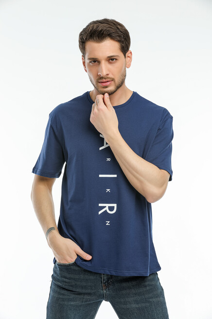 Süperlife Erkek Bisiklet Yaka Standart &Regular Fit  Aır Baskılı Tişort SPR21Y28