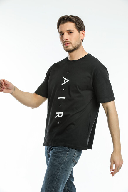 Süperlife Erkek Bisiklet Yaka Standart &Regular Fit  Aır Baskılı Tişort SPR21Y28