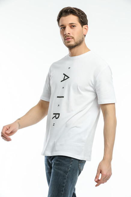 Süperlife Erkek Bisiklet Yaka Standart &Regular Fit  Aır Baskılı Tişort SPR21Y28