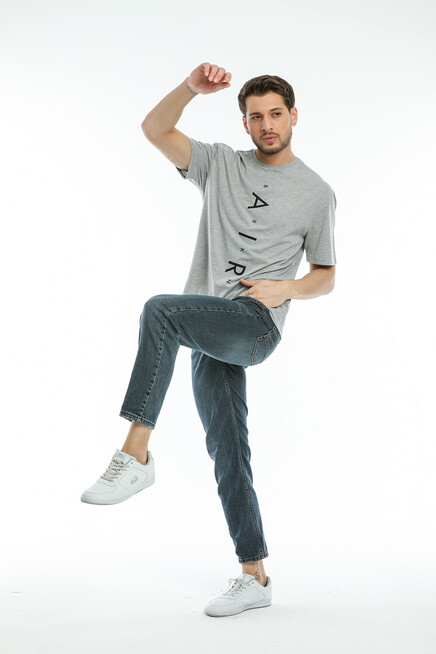 Süperlife Erkek Bisiklet Yaka Standart &Regular Fit  Aır Baskılı Tişort SPR21Y28