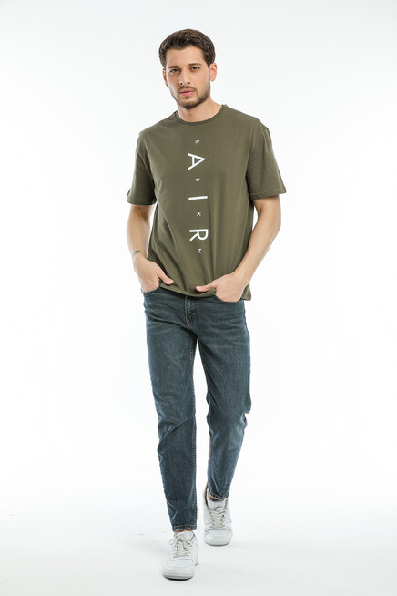 Süperlife Erkek Bisiklet Yaka Standart &Regular Fit  Aır Baskılı Tişort SPR21Y28