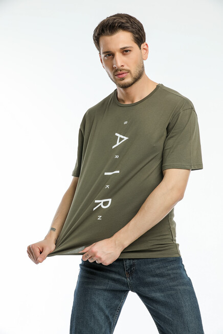 Süperlife Erkek Bisiklet Yaka Standart &Regular Fit  Aır Baskılı Tişort SPR21Y28