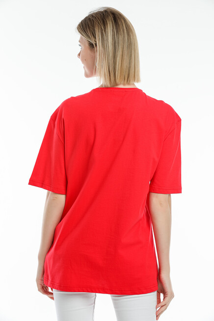 Süperlife Kadın Bisiklet Yaka Standart &Regular Fit  Brookyln Baskılı Tişort SPR21YK27