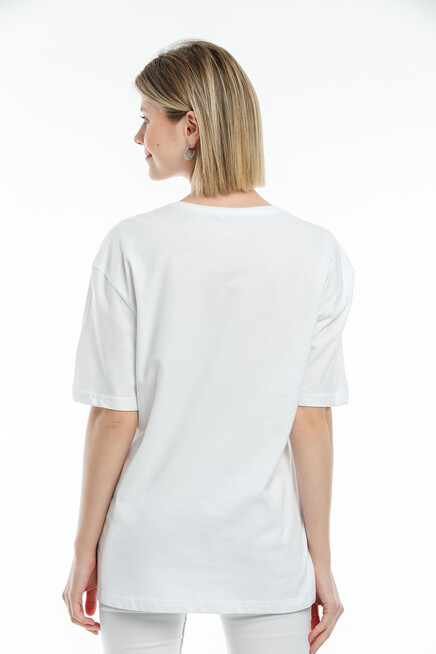 Süperlife Kadın Bisiklet Yaka Standart &Regular Fit  Brookyln Baskılı Tişort SPR21YK27