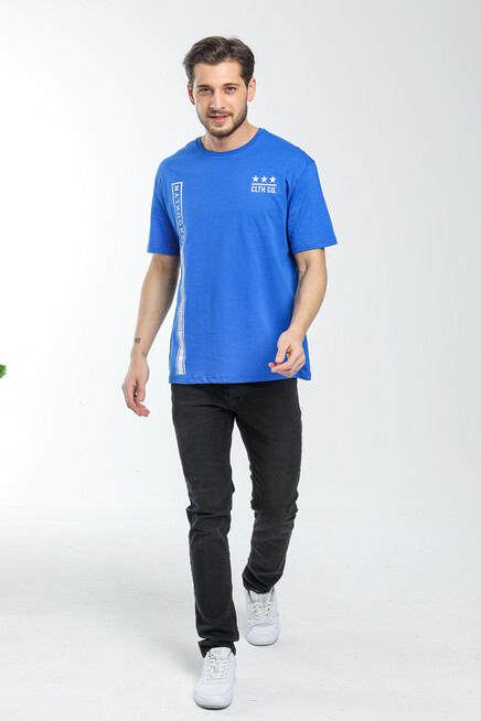 Erkek Bisiklet Yaka Slim Fit Baskılı Tişort SPR21Y24