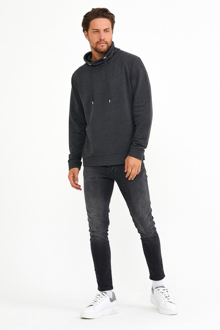 Süperlife Erkek Şal Yaka Regular Fit Brooklyn İnce Sweatshirt SPR22SW142